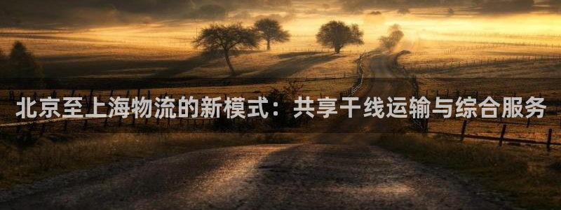,优游国际的平台：北京至上海物流的新