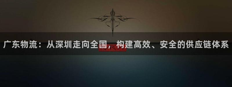 优游国际官网入口官网：广东物流：从深