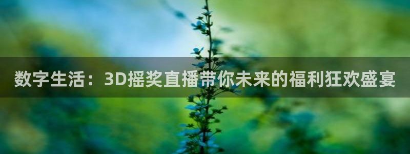 蜘蛛体育免费直播nba：数字生活：3D摇奖直播带你未来的福利狂欢盛宴